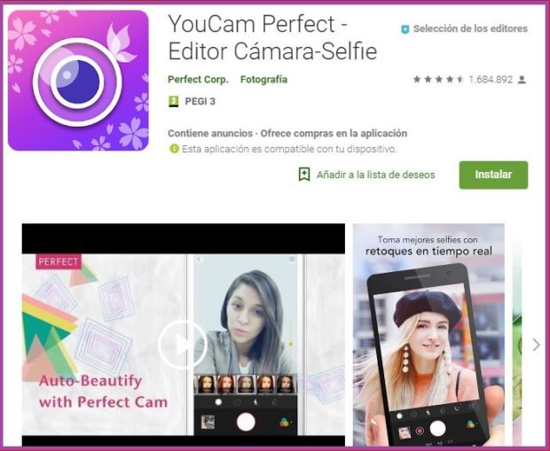 YouCam Perfect, consigue tu selfie perfecto- 9 apps de maquillaje que triunfan en 2019
