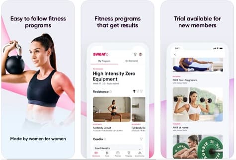 Sweat Fitness App para mujeres entrenamiento